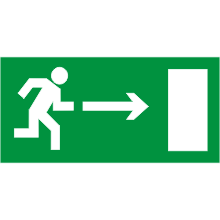 Направление к эвакуационому выходу направо (150*300 мм) -  знак Е03 Знак самоклеющийся - Направление к эвакуационому выходу направо. Фотолюминисцентный (150*300 мм)
