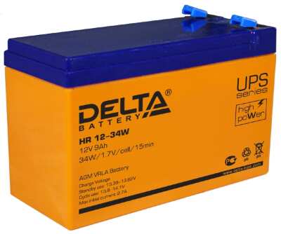 Аккумулятор Delta HR 12-34 W  - 12В 9Ач Аккумулятор Delta HR 12-34 W  - 12В 9Ач