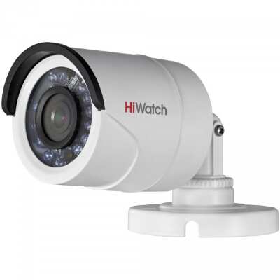 HiWatch DS-T100 (2,8 mm),1Мп уличная цилиндрическая HD-TVI камера с ИК подсв 20м. PAL 960H 700 ТВЛ HiWatch DS-T100 (2,8 mm), 1Мп уличная цилиндрическая HD-TVI камера с ИК-подсветкой до 20м,1/4" CMOS матрица; объектив 2.8мм; угол обзора 92°;  механический ИК-фильтр; 0.1 Лк@F1.2; Smart ИК; видеовыход: переключаемый HD-TVI/CVBS; IP66; -40°С до +60°С; 12В DC±15%, 4Вт макс.