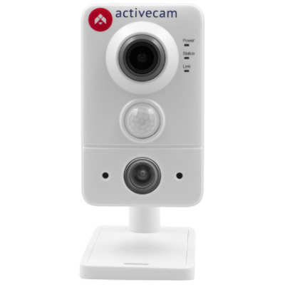 ActiveCam AC-D7121IR1W (2,8 mm) 2 Мп, компактная с Wi-Fi; 1 2/7&#039;&#039; CMOS; 1920х1080 ActiveCam AC-D7121IR1W (2,8 mm) внутренняя беспроводная мини-офисная IP-камера, 1/2.7" CMOS, видео H.264 с разрешением 1920x1080 25Fps, чувствительность 0.005 Люкс при F1.8, объектив 2.8мм, режим «день/ночь» с механическим ИК-фильтром (ICR), широкий динамический диапазон (Real WDR 96дБ), цифровое шумоподавление (3D DNR), BLC, Defog, ROI, DualStream, двусторонний звук (микрофон и динамик), microSD до 128ГБ, ИК-подсветка до 10м, Wi-Fi, легкое подключение к TRASSIR Cloud, PIR, кронштейн и БП в комплекте, питание 5В (БП в комплекте), гарантия 2 года.