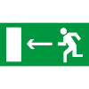 Направление к эвакуационому выходу на лево (150*300 мм) -  знак Е04 Знак самоклеющийся - Направление к эвакуационому выходу на лево. Фотолюминисцентный (150*300 мм)