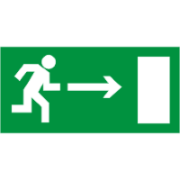 Направление к эвакуационому выходу направо (150*300 мм) -  знак Е03