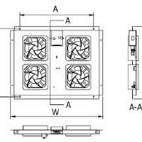 Модуль вент.потолочный 4 вент в шкафы серии ТТС, черный, Hyperline